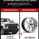 YIZBAP 6x5.5 to 6x135 Wheel Adapters for F150 Wheels on 4Runner Vehicle, 1.5 inch 6x139.7mm to 6x135mm Wheel Adapter 108mm Hub Bore with M14x1.5 Studs