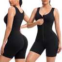 Junlan Sauna Suit Women - Full Body Sleeveless Sauna Jumpsuit with Zipper Waist Trainer (Large, Black)