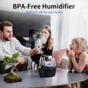 Humidifiers for Bedroom and Large Room, 2.2L Cool Mist Humidifier for Baby, 30 Hours with Whisper-Quiet Operation, Adjustable 360 Rotation Nozzle, Night Light Function, BPA Free