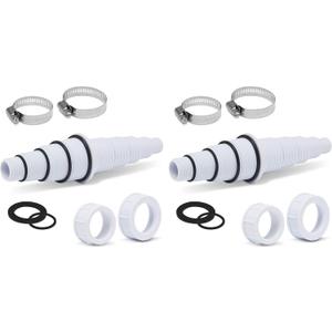 Sealproof Pool Hose Adapter, 30 Configurations, Compatible with Most Pumps, Skimmers, and Filters, White, 2-Pack