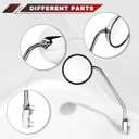 Round Hood Mirrors Compatible with Kenworth T680 T880 Peterbilt 579 587, Pair of Left Driver & Right Passenger Side Chrome Mirrors Replacement, 18''