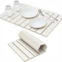 Large Stone Dish Drying Mat for Kitchen Counter: Foldable Water Absorbing Diatomaceous Earth Dish Drying Mat, Quick Dry Stone Dishes Mats for Countertop Bottles Utensils Cups, 24"L x 16"W