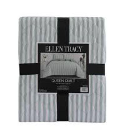 Ellen Tracy Quilt - Green/White, Queen