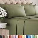 King 6 Piece Sheet Set - Comfy Breathable & Cooling - Ultra-Soft Hotel Luxury Bedding Set with 8-16 Inch Deep Pockets - 1 Flat & 1 Fitted Sheet & 4 Pillowcases - Wrinkle Free & Easy Care - Sage Green