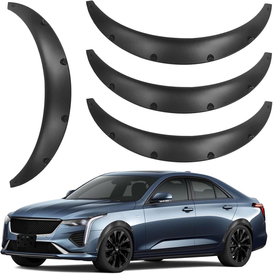 4PCS 780mm+780mm Universal Fender Flares Wide Body Kit Wheel Arches Auto Car Body Kit Durable Polyurethane Black