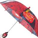 Disney boys Kids Umbrella, Lightning Or Mickey Mouse Toddler and Little Boy Rain Wear Umbrella, Black/Red, Age 3-6 US