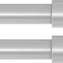 VOIIY 2 Pack Curtain Rods for Windows 28 to 48 Inch(1.5-5 Feet), Silver 1'' Diameter Drapery Rods with End Cap Style Design, Modern Adjustable Heavy Duty Curtain Rod, Size:30''-60''