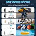 Tire Inflator Portable Air Compressor Fast Inflation, Auto Shut-Off & LED Display | High-Power Air Pump for Car, Motorcycle & Bike Tires, USB Rechargeable & Compact Design, Gifts for Men