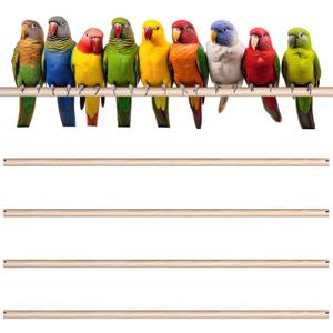 Sintuff Bird Perches Natural Wood Double Slots, 24 Inches, 4 Pcs