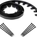 EasyFlex Heavy-Duty No-Dig Landscape Edging with Anchoring Spikes, 1.7 in. Tall Straight Top Commercial Grade Plastic Garden Border, 20 Foot Kit, Black