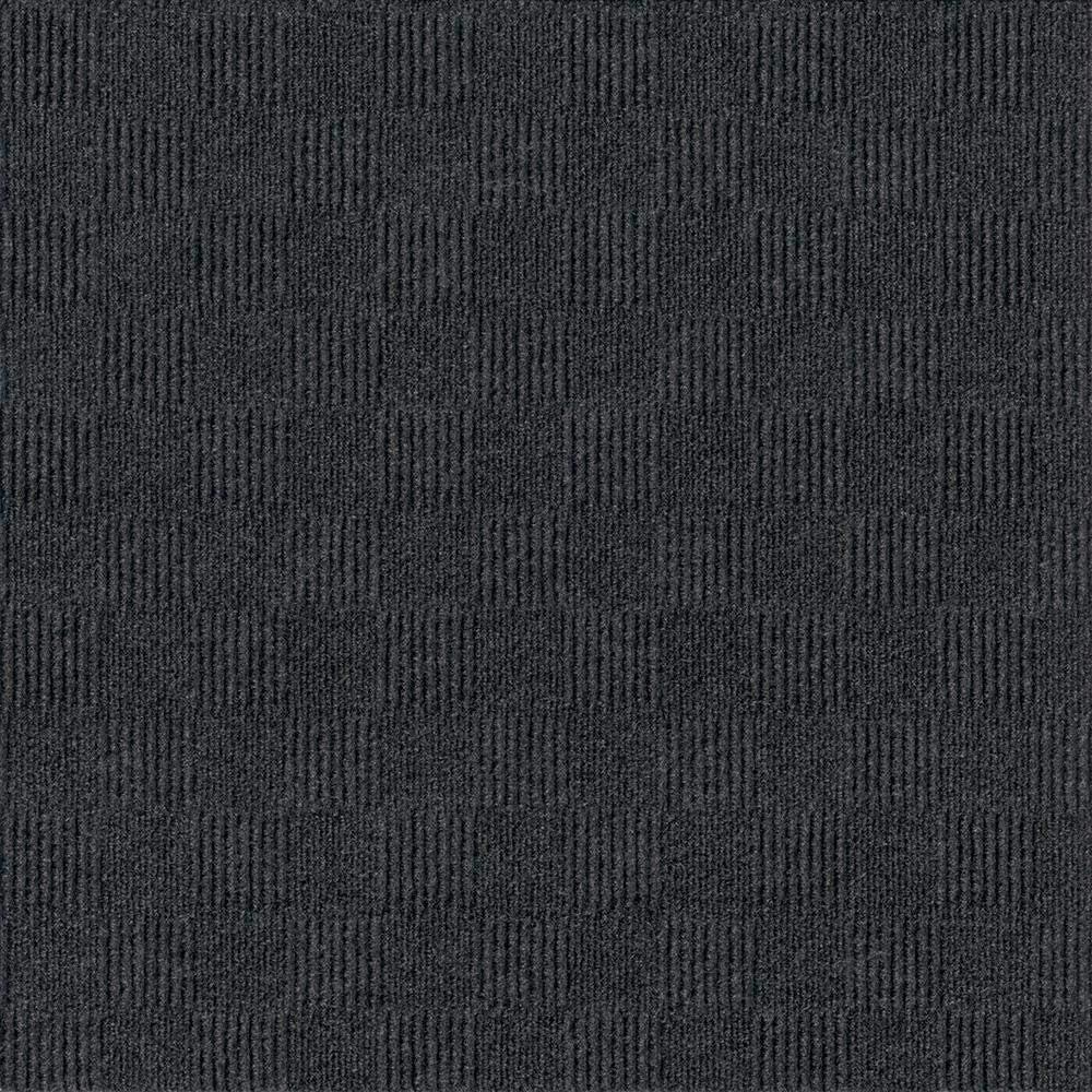 24"x 24" Carpet Tile Peel and Place - Crochet (Black) (60sq.ft.) 15 Tiles