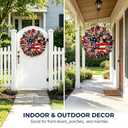 Patriotic Wreath for Front Door, 250th Anniversary Patriotic Wreath,Red White and Blue, 4th of July Independence Day Outdoor Decoration
