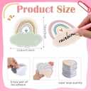 Kosiz 500 Pcs Rainbow Name Tags for Classroom 5.3" x 3" DIY Rainbow Blank Paper Desk Pastel Boho Self Adhesive Name Stickers Kids Name Labels for Back to School Party Favor Supplies