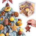 43PCS Baking Christmas Ornaments Set, Christmas Gingerbread Decorations Tree Hanging Ball Shatterproof Artificial Xmas Tree Hanging Ball for Indoor Home Holiday New Year Party Decor