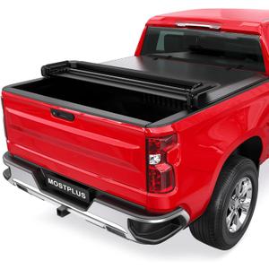 MOSTPLUS Quad FOLD Truck Bed Tonneau Cover Soft Compatible for 1988-2006 Chevy Silverado/GMC Sierra 1500 2500 3500 HD (Incl. 2007 Classic) | Fleetside 6.5 FT On Top
