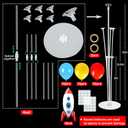 4 Sets Toy Inspired Themed Party Balloons Stand Kit With 4 Rocket Foil Balloons Toy Themed Red Blue Yellow Balloon Centerpiece for Tables for Boys Birthday Baby Shower Cartoon Party Decorations