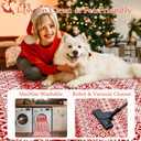 Christmas Area Rug 2x3 Red Snowflake Holiday Decorative Doormat Entryway Kitchen Washable Non Slip Soft Low Pile Small Carpet for Living Room Bedroom Entrance Dining Room Bathroom