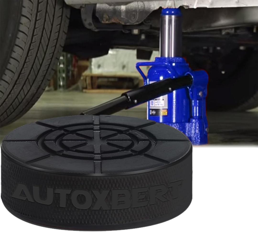 Rubber Bottle Jack Pad Protector Support Point Adapter Car Jacking Tool Pinch Weld Side Lifting Disk 1 1/8 29mm Hole 2/5-8t Bottle Jacks