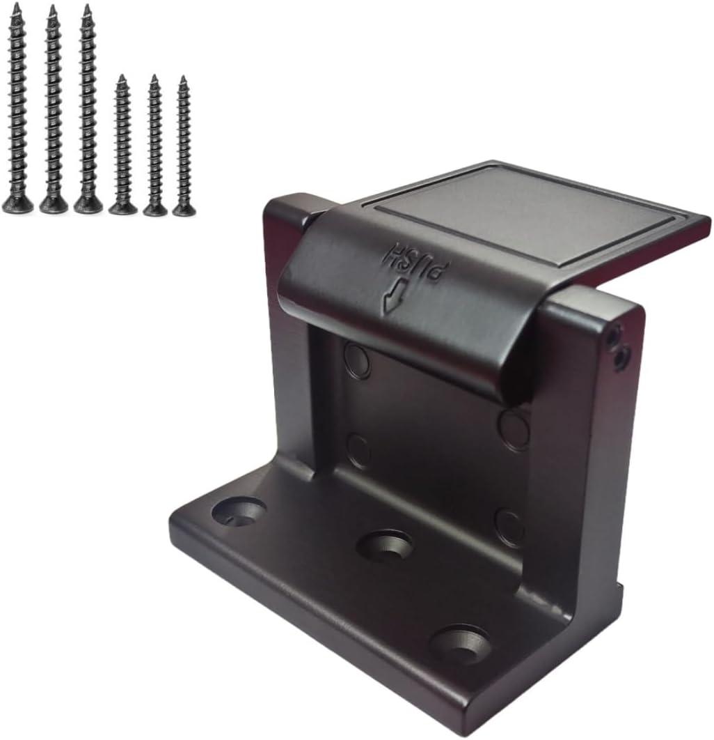 Black Door Lock Reinforcer Privacy Door Latch forHotel Security Door Lock Privacy Door Latch for in-Swinging Doors Extra High Home Door Security Lock (1 Pack)