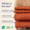 Cal King Size 4 Piece Sheet Set - Comfy Breathable & Cooling Sheets - Hotel Luxury Bed Sheets for Women & Men - Deep Pockets, Easy-Fit, Soft & Wrinkle Free Sheets - Terracotta Oeko-Tex Bed Sheet Set
