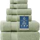 COZYART Sage Green Bath Towel Set for Bathroom Turkish Cotton Thick Soft Absorbent Durable 650 GSM Towel Sets of 6, 2 Large Bath Towels, 2 Hand Towels, 2 Washclothes, 6 Piece Towel Set