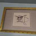 Vintage Gold Framed Retro Western Cowboy Dog Wall Art, 24"L x 16"W