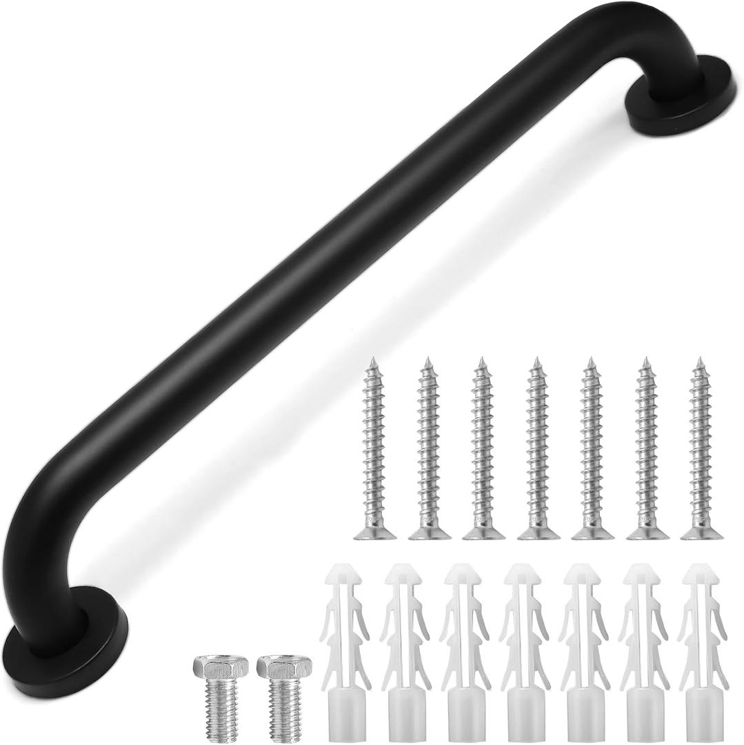 16 Inch Shower Grab Bar Stainless Steel Stairs Grab Indoor & Outdoor Deck Hand Rail Safety Grab Bar Handle Bathroom Shower Balance Bar Wall Handrail Support for Handicap Senior Pregnant