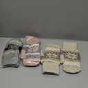 Vicenpal 3 Pairs Women Winter Mittens Snowflake Mitten Fleece Lining Cozy Wool Glove Cold Weather Thick Warm Knitted (Bright)