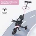 newyoo Toddler Tricycle,Toddler Bike,Birthday Gifts and Toys for 1-3 Year Old Boys and Girls, Trike with Push Handle, Backrest and Safety Belt, Balance Bike, TR007, Pink