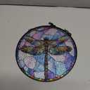 FLAGWIX Dragonfly Gifts for Women Men - Stained Glass Window Hanging 8 in - Dragonfly Garden Decor for Yard Decorations Outdoor, Dragon Fly Sun Catchers Indoor Window for Home Garden Decor