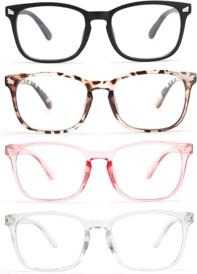 CCVOO Reading Glasses for Women/Men, Eyeglasses, Blue Light Readers for Women/Men, Computer Eye Glasses, Cheaters (C4 Pack Mix), Magnification Strength: 1.0 x