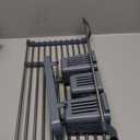 LIONONLY Expandable Roll Up Dish Drying Rack, 304 Stainless Steel Over The Sink Dish Drainer Rack, Foldable Rollable Kitchen Sink Rack with 2 Removable Utensil Holder 12.59”-12.59”to 23.22”