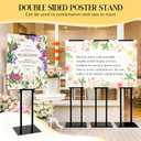 2 Pack Stand Heavy Duty Adjustable Pedestal Sign Holder, Poster Height 4.7 to 83 in for Double-Sided Foam Board Signs with Water-Filled Base for Stability, for Wedding Business Outdoor Events(Black)