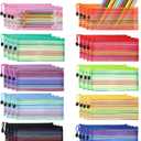 40 Pack 10 Colors Pencil Pouch Bulk Mesh Zipper Pouch Bags, Small Storage Bag for Operation Christmas Child Bulk Items, Multipurpose Pencil Case for School and Office Supplies, Travel Accessories