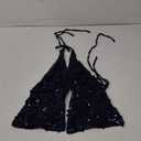 SOLY HUX Women's Sparkly Sequin Halter Tops Y2k Crop Top Night Out Party Outfits Streetwear (Dark Blue) S