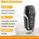Key Fob Replacement Fits for 2015-2017 Ford Edge Mustang/ 2016-2017 Explorer/ 2013-2016 Fusion Lincoln MKZ/ 2014-2016 MKC/ 2016-2019 MKX Keyless Entry Remote Control M3N-A2C31243300