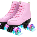 Comeon Classic Women Roller Skates,Unisex High-top 4 Wheel Roller Skates Double Row Roller Skates for Boys and Girls, Size 2