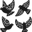 Capoda 4 Pcs Metal Bird Wall Art Flying Bird Wall Decor Birds Sculpture Silhouette for Scandinavian Home Decor Office Rustic Room Patio Garden Outdoor Decoration Memorial Gift Sympathy Cemetery Grave