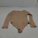 SUUKSESS Women Crew Neck Long Sleeve Bodysuit Sexy Thong Bodysuit Shirts S