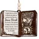 4 x Bible Verse & Jesus Book Wooden Ornament  Christian Christmas Tree Decoration with Jesus Christ & 1 John 2:1-2 Scripture  Religious Faith Ornament & Inspirational Gift