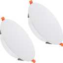 PATIKIL 185mm / 7.3" Diameter Spring Ceiling Hole Cover Plate, 2 Pack Downlight Hole Trim Wall Mount Decorative Cap Access Panel for 5-7" Round Ceiling and Wall Openings, White