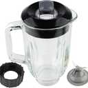 Replacement Parts 5-Cup Glass Jar with Base Collar Ring and Blade,Compatible with BLACK&DECKER 10-Speed Blender BL2010BP/BL2020