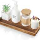 ALELION 11.7" Bathroom Vanity Tray for Counter - Acacia Wood Decorative Tray for Toilet Tank Makeup Perfume Jewelry Catchall Coffee Table - Wooden Kitchen Countertop Organizer for Soap Dispenser (6" x 0.8" x 11.7")