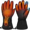 Heated Gloves for Men Women, Rechargeable Electric Heated Gloves with Touchscreen & 3 Heating Modes, Waterproof Windproof Motorcycle Heating Gloves for Winter Work Skiing (Medium)