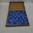 LSDECO 5 Sheets Glass Mosaic Tiles Backsplash, Pool Tiles, 12" x 12" Kitchen Backsplash Tile, Glass Tiles for Bathroom Border Shower Wall (5 Sq.Ft Cobalt Blue)