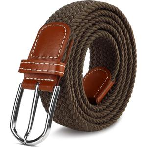 2 x Multicolored Woven Stretch Belt for Men and Women, Braided Elastic Golf Belts Jeans Casual Pants Sport Belt