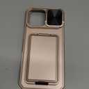 SSLOTSCASE for iPhone 16 Pro Max Case with Wallet & Sliding Lens Cover & Kickstand & Credit Card Holder, MilitaryGrade Protection Rugged Phone Case Cover for iPhone 16 Pro Max 6.9'' 2024, Rose Gold