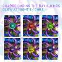 WONDER GARDEN Wind Spinners for Yard and Garden-Solar Wind Spinners - 61 Inch Blue Wind Sculptures & Spinners with LED Changing Light Glass Ball for Garden Patio Outdoor Decor