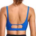 RUNNING GIRL Sports Bras for Women,Square Neck Sports Bra Medium Support Yoga Bra Workout Crop Top with Removable Cups (1-brillant Blue)