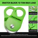 Off Road Recovery Kit, 10 Ton Heavy Duty Snatch Block Pulley and 3" x8' Tree Saver Strap with 2pc D Ring Shackles, Heavy Duty Recovery Winching Accessories